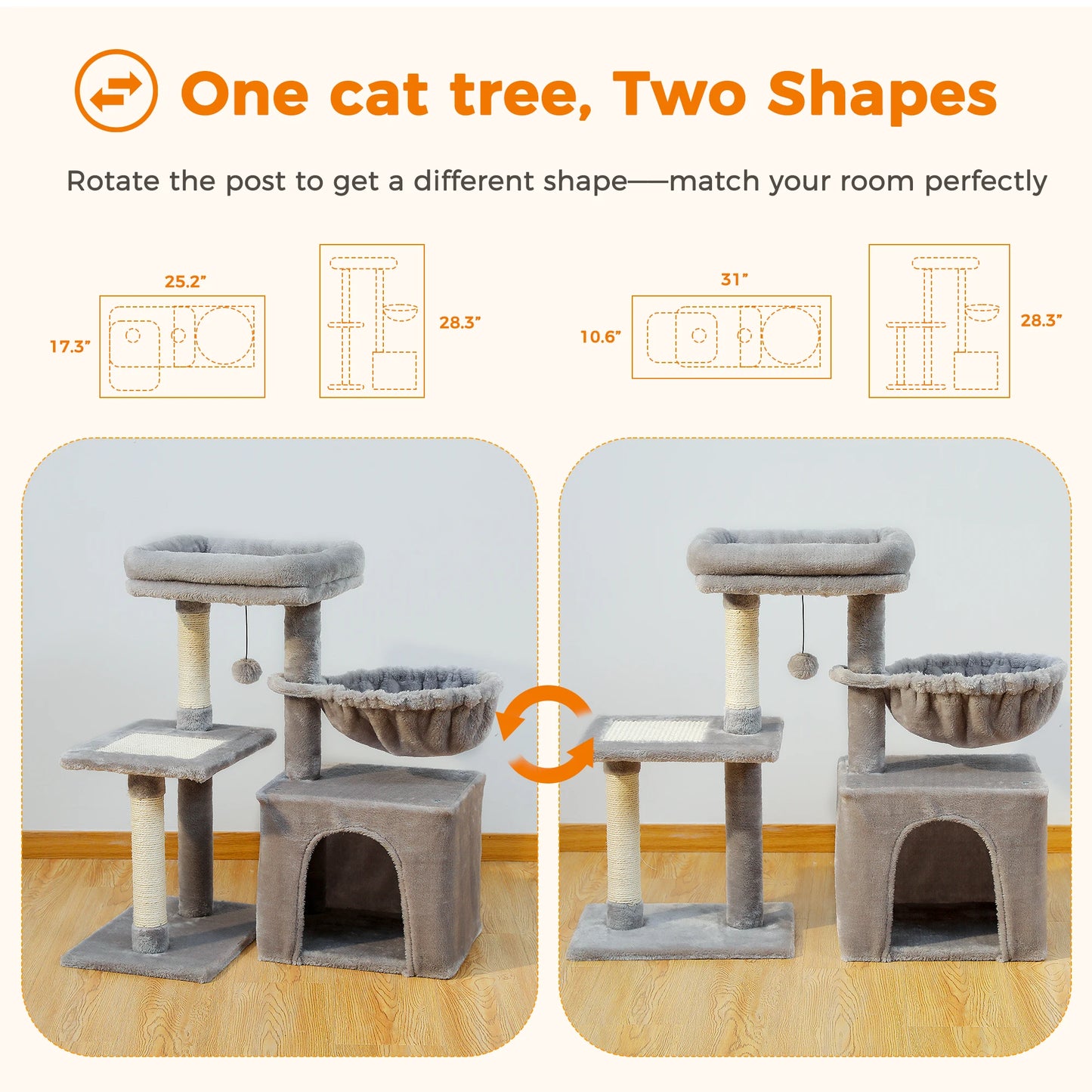 Cat Tower With Removable Top Perch